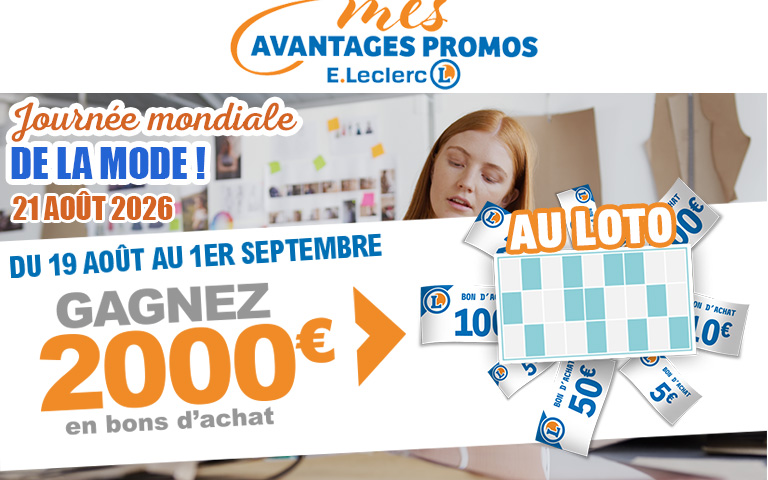 Tentez de gagner jusqu'à 2000 € du 19 août au 1er septembre sur "MES AVANTAGES PROMOS"
