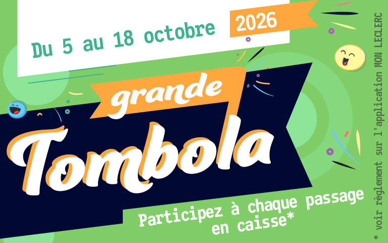 Du 5 au 18 octobre à chaque passage en caisse tentez de gagner un bon d'achat de 25 € sur l'appli  MON E.LECLERC