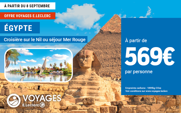 profitez d'un voyage en égypte à partir de 569€ par personne, au choix croisière sur le nil ou séjour en Mer rouge