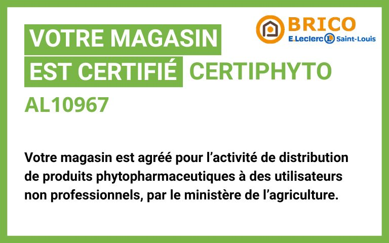Certification produits phytosanitaires 2026 BRICO E.LECLERC SAINT-LOUIS