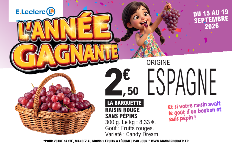 Offre sur le raisin rouge