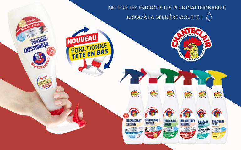 Découvrez les produits dégraissant de la marque CHANTECLAIR, qui nettoient le endroits les plus inatteignables jusqu'à la dernière goutte ! 